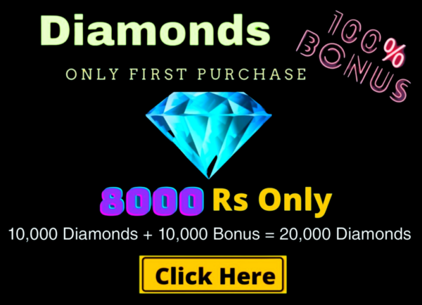 Top Up 10,000 Diamonds + 10,000 Bonus = 20,000 💎